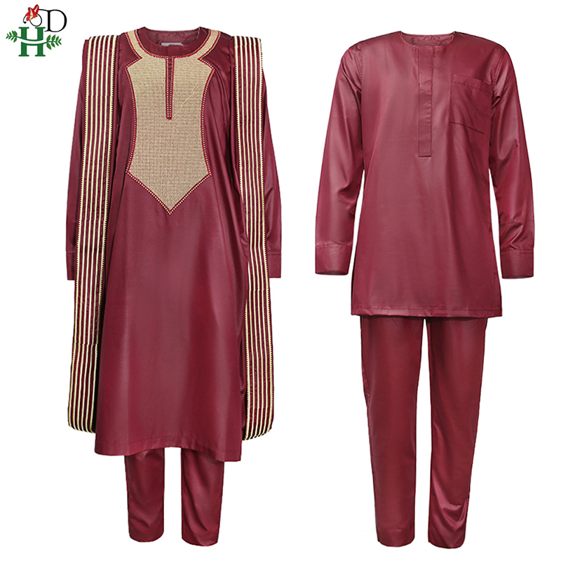 H&D African Agbada Suit For Me - Dashiki Shirt Men 评论和价格