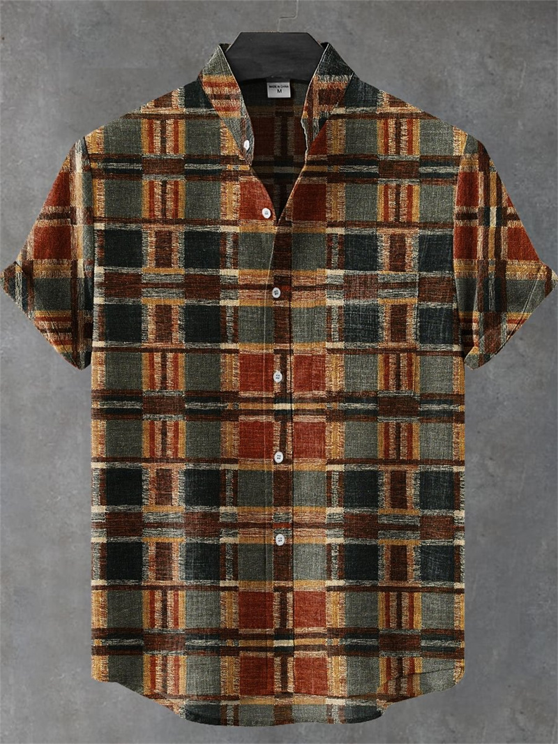 Men's Short Sleeve Shirt Vinta - Men'S Ethnic Fashion Trends 评论和价格