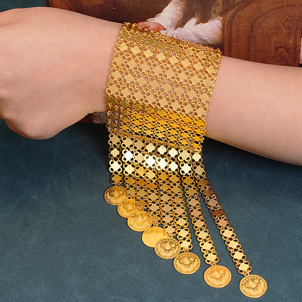 New Coin Tassles Gold Plated J - Ethnic Luxe Fashion 评论和价格