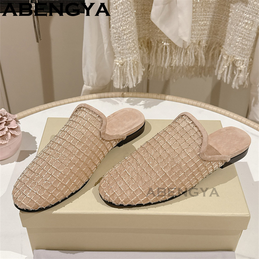 Shiny Lace Mesh Round Toe Flat - Ethnic Fashion In 评论和价格