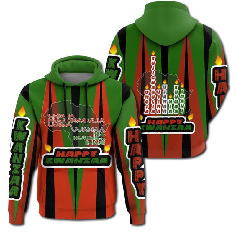 African Kwanzaa Hoodies 3D Pri - Men'S Ethnic Fashion Trends 评论和价格