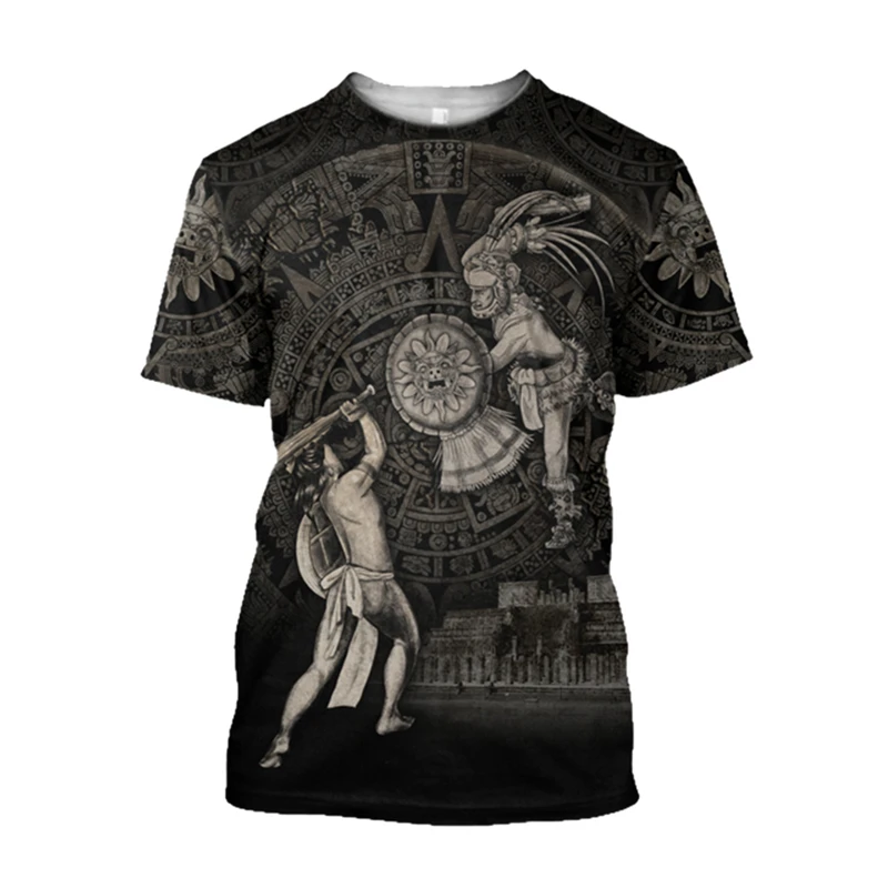 Retro Ethnic Aztec Mexico T-sh - Men'S Ethnic Fashion Trends 评论和价格