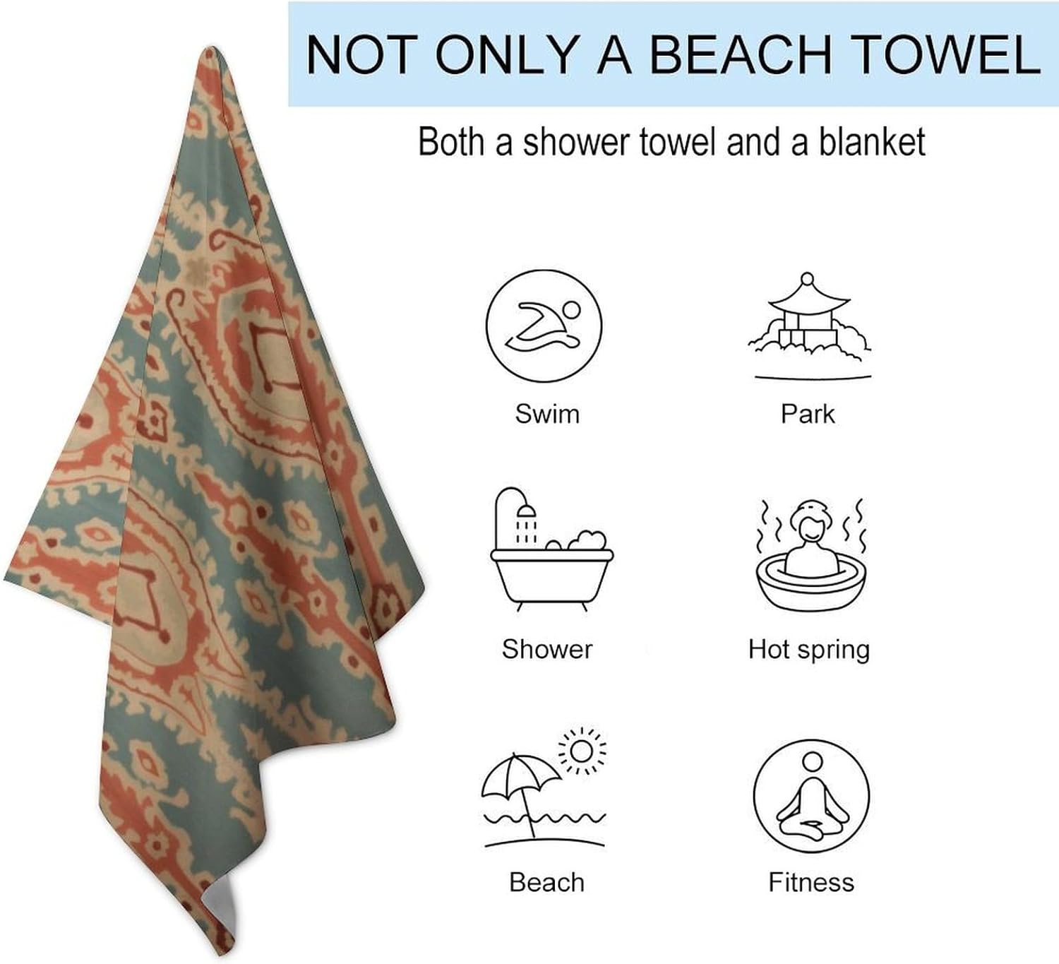 Fabric Pattern Beach Towels Ab - Ikat Woven Fabric 评论和价格