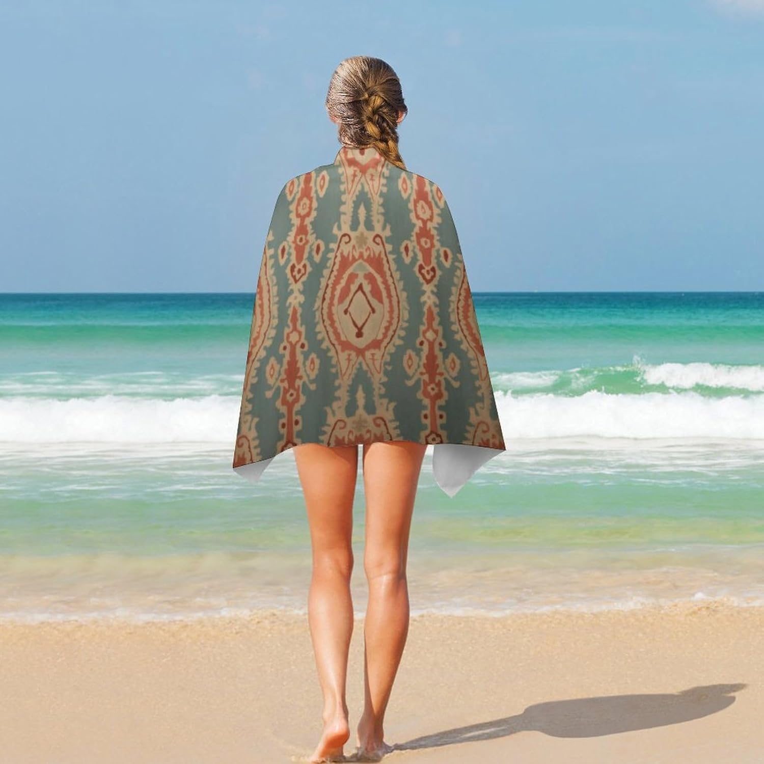 Fabric Pattern Beach Towels Ab - Ikat Woven Fabric 评论和价格
