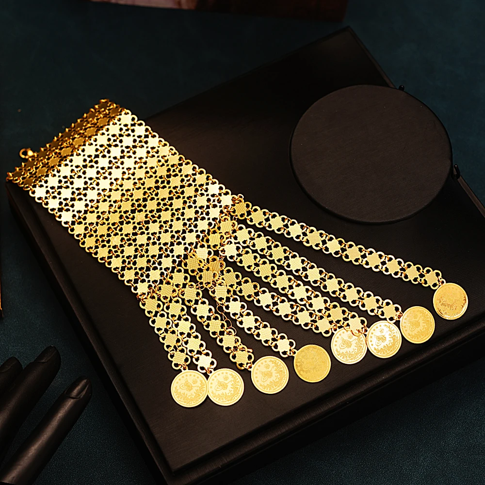 New Coin Tassles Gold Plated J - Ethnic Luxe Fashion 评论和价格