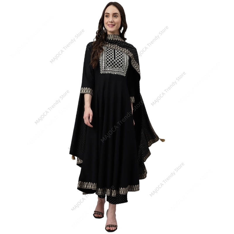Indian Pakistani Women Black R - Salwar Kameez Set 评论和价格