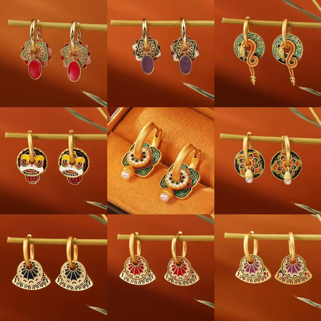 S925 New Chinese-style Earring - Ethnic Fashion Way 评论和价格