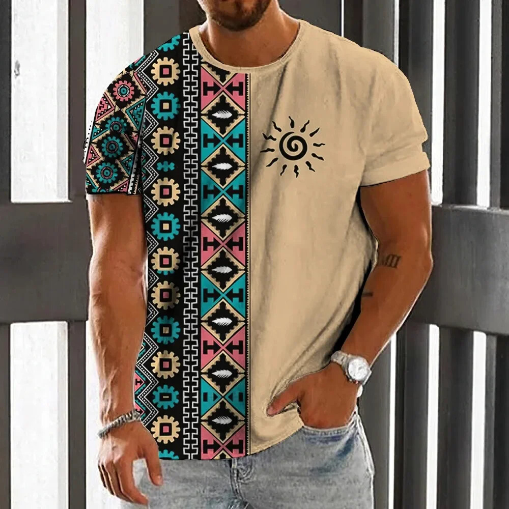Vintage Ethnic Style Men's T-S - Men'S Ethnic Fashion Trends 评论和价格