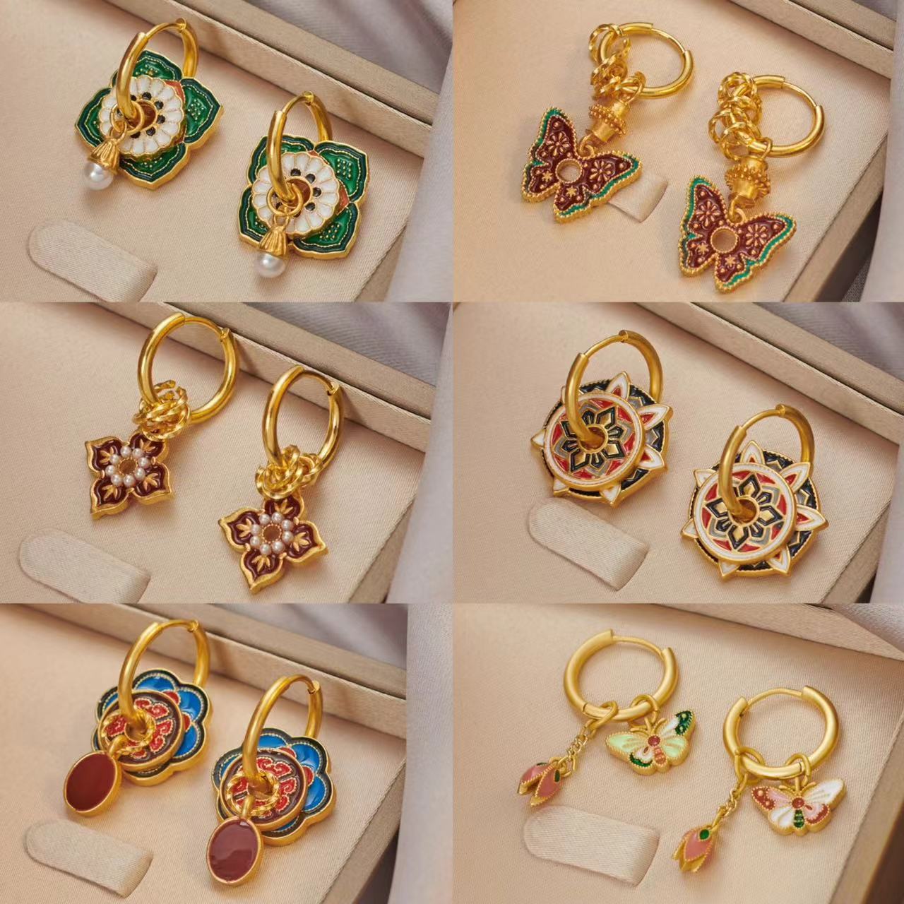 Vintage Chinese Colorful Ename - Ethnic Fashion Way 评论和价格