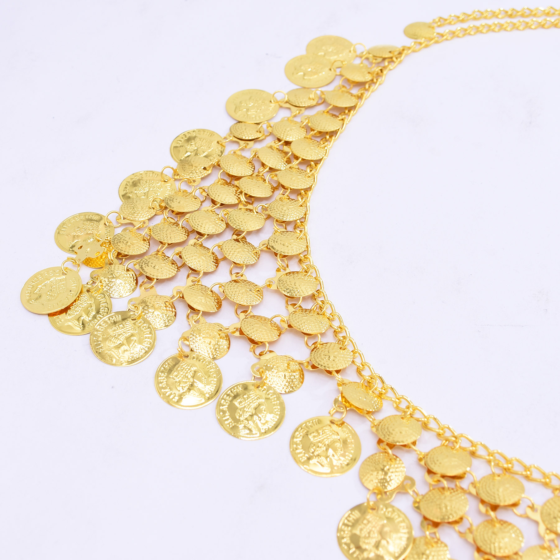 Trendy Luxury Gold Coin Pendan - Ethnic Fashion Accessories 评论和价格