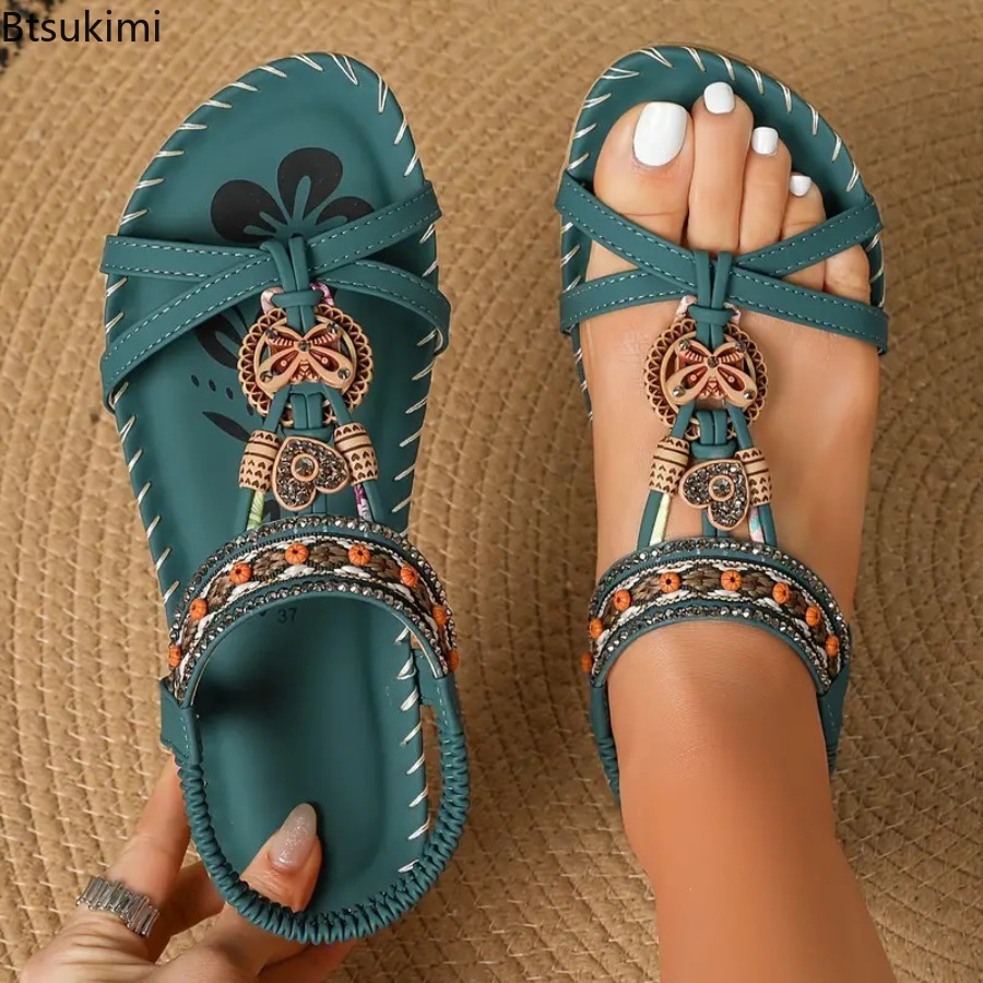 Women Bohemian Sandals Outdoor - Ethnic Fashion In 评论和价格