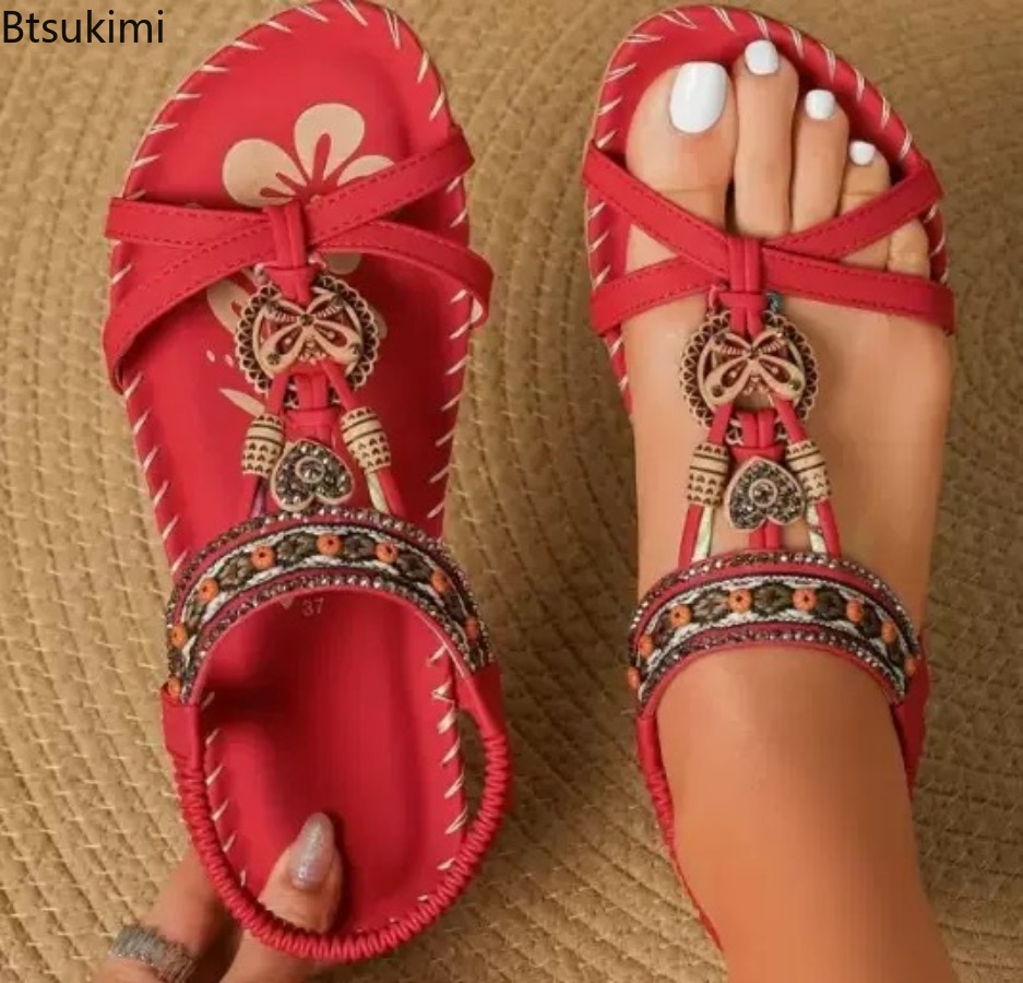 Women Bohemian Sandals Outdoor - Ethnic Fashion In 评论和价格