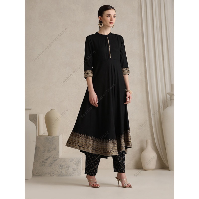 Elegant Black Indian Salwar Ka - Salwar Kameez Set 评论和价格