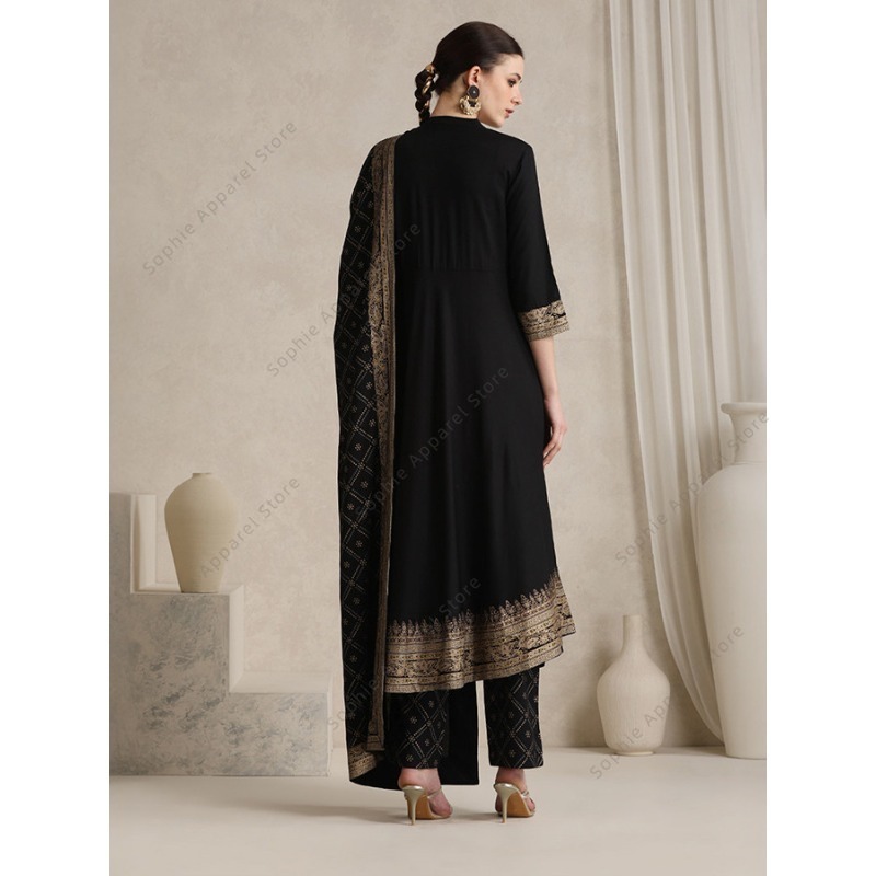 Elegant Black Indian Salwar Ka - Salwar Kameez Set 评论和价格