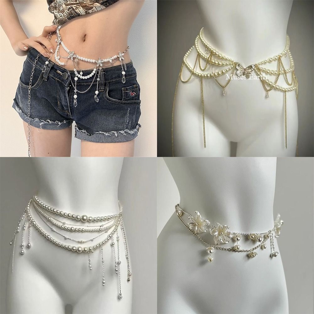 Fashion Elegant Pearl Waist Ch - Ethnic Fashion Accessories 评论和价格