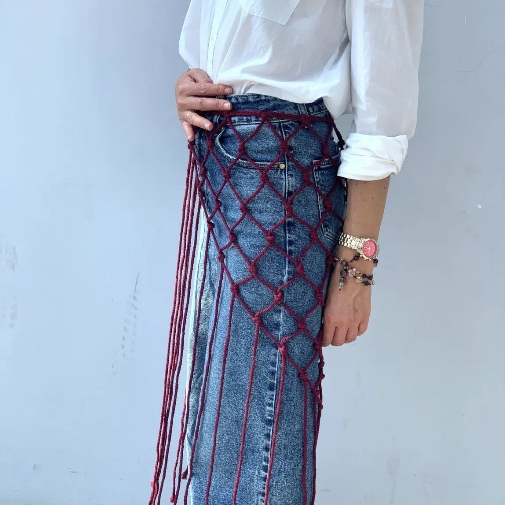 Bohemian Netted Fringe Scarf S - Ethnic Fashion Designers 评论和价格