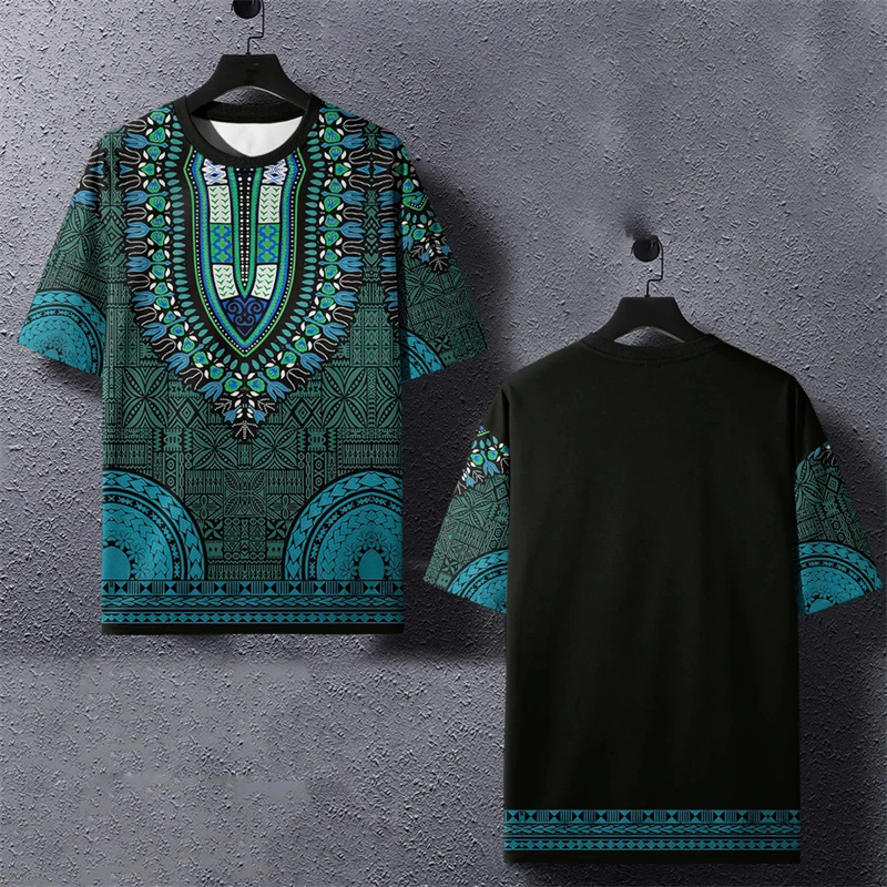 Summer Harajuku 3D Printed Eth - Dashiki Shirt Men 评论和价格