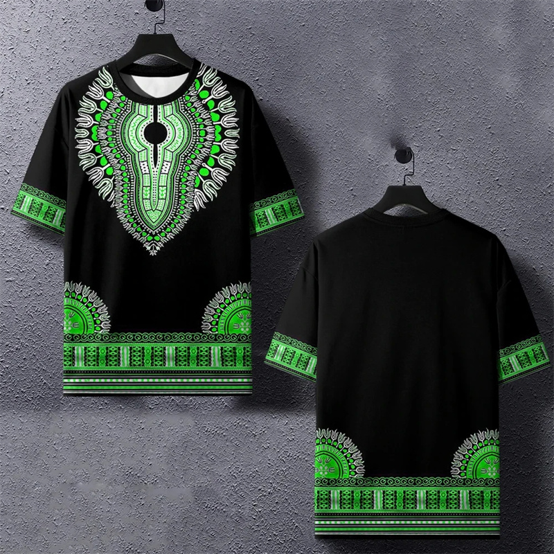 Summer Harajuku 3D Printed Eth - Dashiki Shirt Men 评论和价格