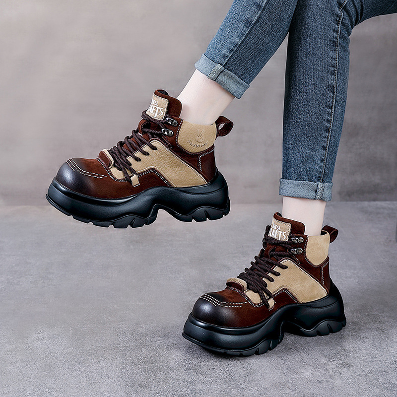 6cm Genuine Leather Wedge Fash - Ethnic Fashion In 评论和价格
